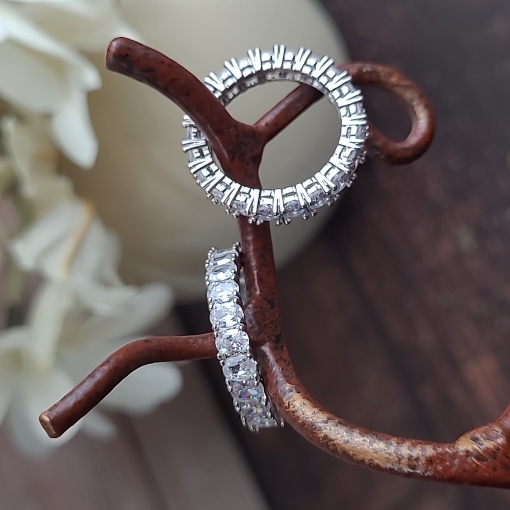 SILVER OVAL CUT CZ ETERNITY BAND